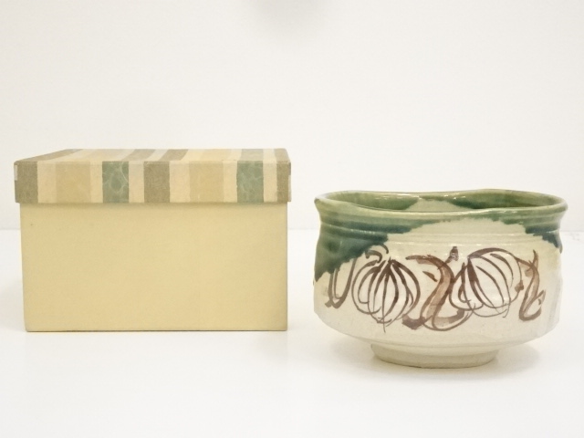 JAPANESE TEA CEREMONY / CHAWAN(TEA BOWL) / ORIBE WARE / ARTISAN WORK